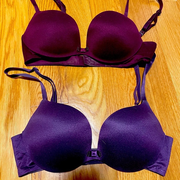 2 Victoria Secret Incredible Plunge Bra 32C - Picture 1 of 5